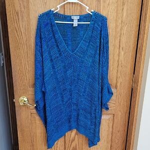 Catherines Blue V-Neck Women's  Sweater